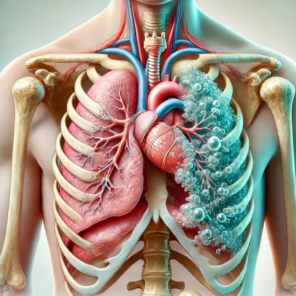 Ilustração de derrame pleural